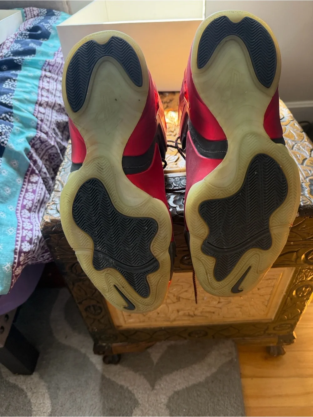 Nike Men's High-Top Athletic Sneakers in Red and Black